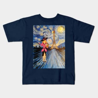 A Starry Night in Paris Kids T-Shirt